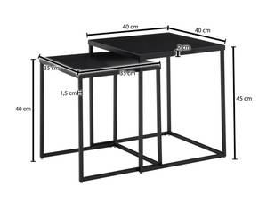 Sofatisch 2-teilig eckig DASHAN tisch Schwarz - Metall - 40 x 45 x 40 cm