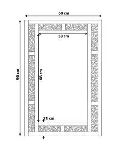 Miroir AVRILLE Argenté - Bois manufacturé - 60 x 90 x 2 cm