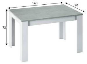 Ausziehbarer Tisch Midland Grau - Höhe: 78 cm