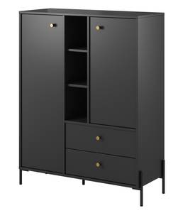 Vitrinenschrank NOTTE 2D2S Grau - Holzwerkstoff - Kunststoff - 101 x 126 x 40 cm