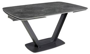 Table à manger 1132 Noir - Porcelaine - Pierre - 160 x 76 x 100 cm