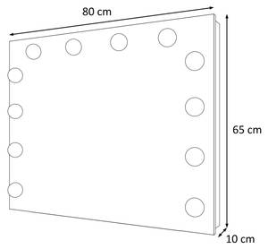 Schminktisch BLANCO GOLD ELITE Hochglanz Schwarz