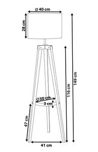 Stehlampen BLUFF Schwarz - Braun - Weiß - Massivholz - 41 x 149 x 41 cm