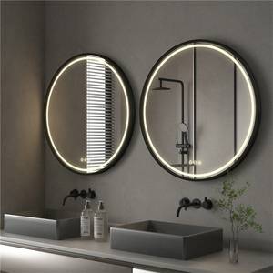 Miroir LED Rond Vita Noir - 80 x 80 cm