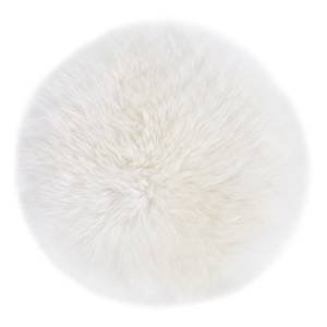 Tapis en peau Davos II Peau de mouton - Blanc crème - Blanc crème