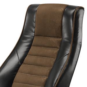 Fauteuil de relaxation Almena Imitation cuir / Microfibre - Noir / Marron