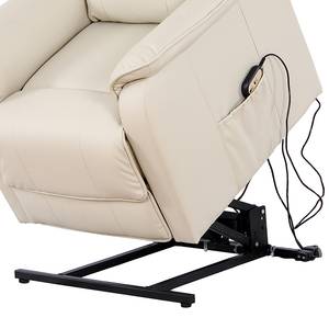 Fauteuil TV Charly Imitation cuir - Crème