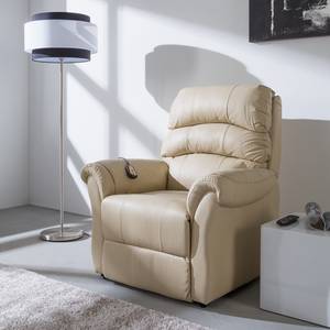 Fauteuil TV Chris Cuir véritable / Imitation cuir crème