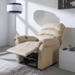 Fauteuil TV Chris Cuir véritable / Imitation cuir crème