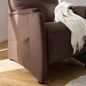 Fauteuil TV Coy Microfibre - Marron - Sans fonction