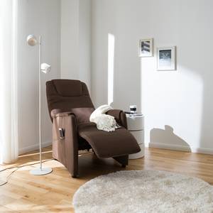 Fauteuil TV Coy Microfibre - Marron - Réglage électrique : 2 moteurs avec câble