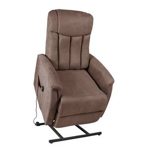 Fauteuil TV Juist Microfibre - Marron - Réglage électrique : 1 moteur avec câble