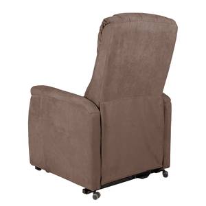 Fauteuil TV Juist Microfibre - Marron - Réglage électrique : 1 moteur avec câble