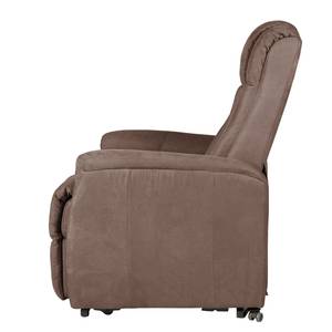 Fauteuil TV Juist Microfibre - Marron - Réglage électrique : 1 moteur avec câble