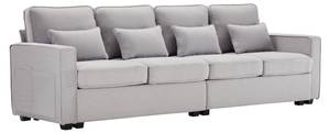 4-Sitzer Sofa Mercury Ⅷ Grau - Holzwerkstoff - Metall - Textil - Holzart/Dekor - Holz teilmassiv - 83 x 87 x 264 cm