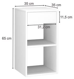 Nachtschrank Dany Weiß Weiß - Holzwerkstoff - 35 x 65 x 35 cm