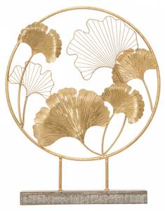 Blumenpaneel Gold - Metall - 13 x 64 x 50 cm