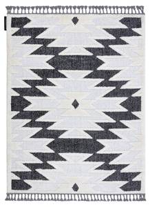 Teppich Maroc H5157 Aztekisch, Ethnisch Teppich MAROC H5157 aztekisch, ethnisch weiß / schwarz Franse berber 180x270 cm