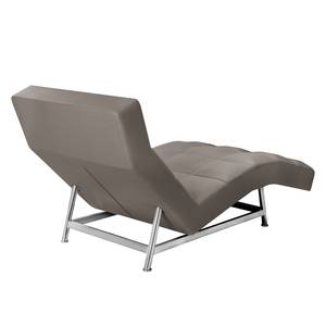 Chaise de relaxation Benita Cuir véritable - Cuir véritable Nuri : Taupe