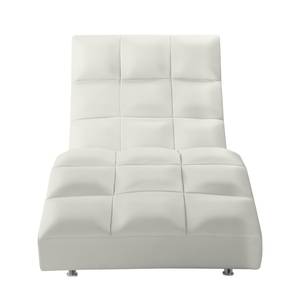 Chaise de relaxation Benita Cuir véritable - Cuir véritable Nuri : Blanc