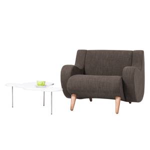 Fauteuil Wimbledon geweven stof geweven stof - Stof Frea: Grijs-Bruin II