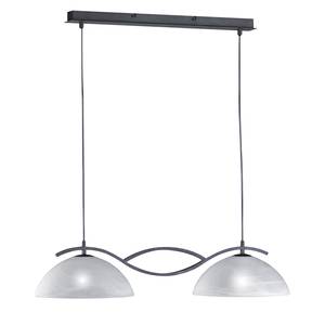 Hanglamp Pastille II glas/metaal - 2 lichtbronnen - Wit/zwart