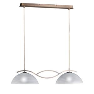 Hanglamp Pastille II glas/metaal - 2 lichtbronnen - Messing/wit