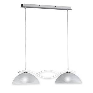 Hanglamp Pastille II glas/metaal - 2 lichtbronnen - Wit/Nikkel
