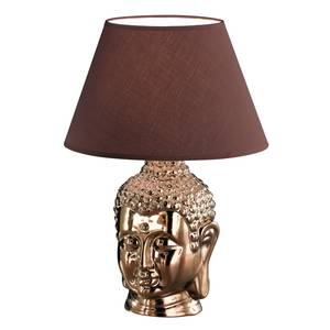 Tafellamp Buddha-Head textielmix/keramiek - 1 lichtbron - Koper