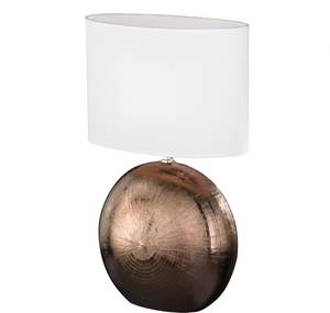 Lampe Foro II Tissu mélangé / Céramique - 1 ampoule - Cuivre / Blanc