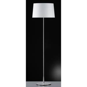 Staande lamp Maxi III textielmix/metaal - 2 lichtbronnen - Wit/chroomkleurig