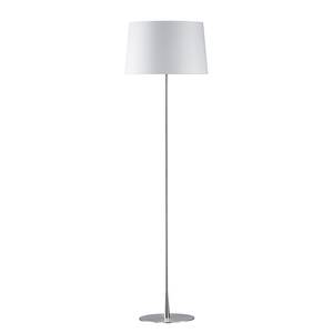 Lampadaire Maxi III Tissu mélangé / Métal - 2 ampoules - Blanc / Chrome