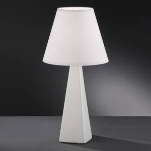 Lampe Hannah Tissu mélangé / Céramique - 1 ampoule - Blanc