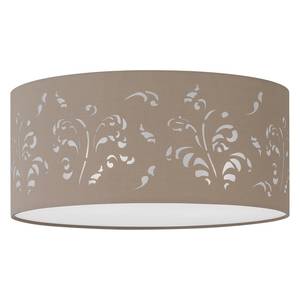 Plafonnier Flora I Tissu / Fer - 2 ampoules - Cappuccino / Chrome