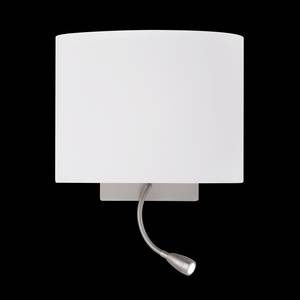 LED-wandlamp Milla geweven stof/ijzer - 1 lichtbron - Wit/chroomkleurig