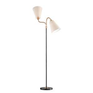 Lampadaire Hopper I Tissu / Fer - Beige / Noir - Nb d'ampoules : 2