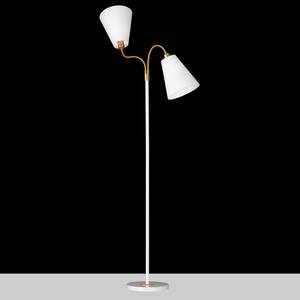 Staande lamp Hopper I geweven stof/ijzer - Wit - Aantal lichtbronnen: 2