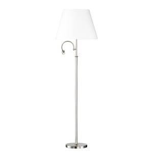 LED-staande lamp List geweven stof/ijzer - 4 lichtbronnen - Wit/chroomkleurig