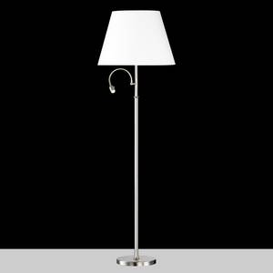 LED-staande lamp List geweven stof/ijzer - 4 lichtbronnen - Wit/chroomkleurig