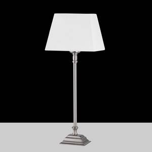 Lampe Bristol I Tissu / Fer - 1 ampoule - Blanc / Chrome