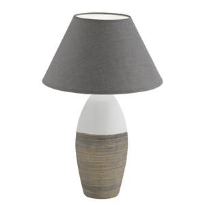 Lampe Bedford Tissu / Céramique - 1 ampoule - Marron / Blanc