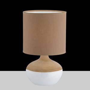 Lampe Norwich Tissu / Céramique - 1 ampoule - Marron clair / Blanc