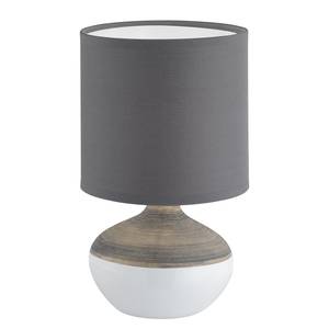 Tafellamp Norwich geweven stof/keramiek - 1 lichtbron - Bruin/wit