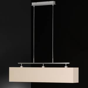 Hanglamp Casta geweven stof/ijzer - 3 lichtbronnen - Beige/chroomkleurig