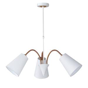 Hanglamp Hopper II geweven stof/ijzer - 3 lichtbronnen - Wit