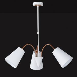 Hanglamp Hopper II geweven stof/ijzer - 3 lichtbronnen - Wit