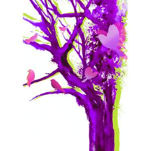 Flächenvorhang Baum der Vögel Violett
