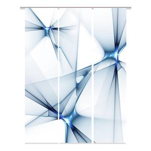 Schuifgordijnen Franklin (3-delige set) geweven stof - blauw/wit