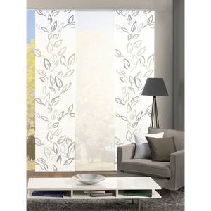 Flächenvorhang Fronde (3-er Set) Grau - Weiß - Textil - 60 x 245 cm