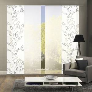 Flächenvorhang Fronde (4-er Set) Grau - Weiß - Textil - 60 x 245 cm